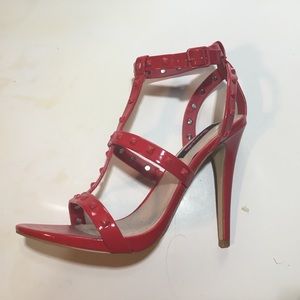 Betseyville Red Patent Studded Sandals